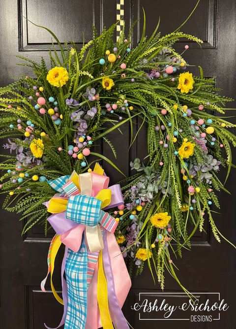 Colorful Berries & Grasses Wreath