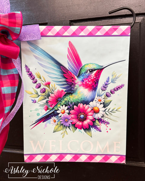 Vibrant Hummingbird - Vinyl Garden Flag