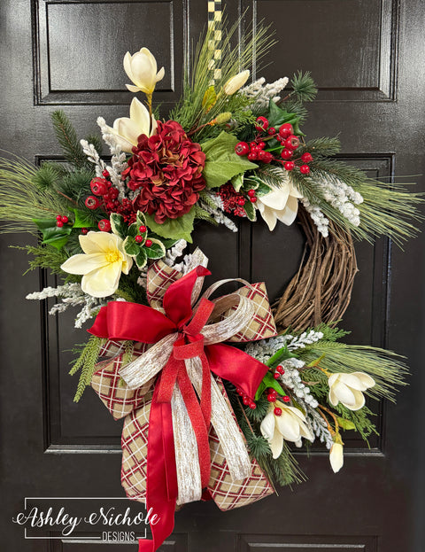 Winter Magnolia Holiday Wreath