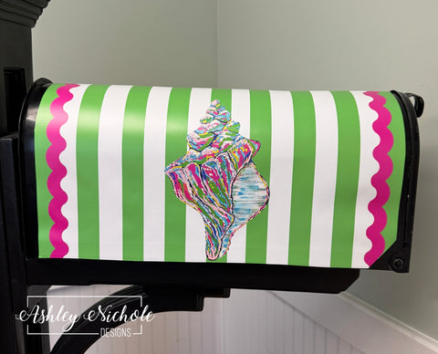 Abstract Conch Shell - Magnetic Vinyl Mailbox Cover