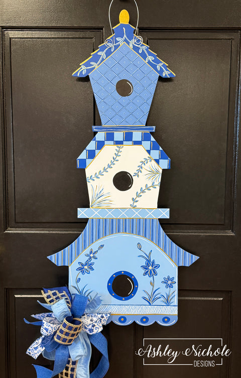 Birdhouse Condos - Chinoiserie - Door Hanger