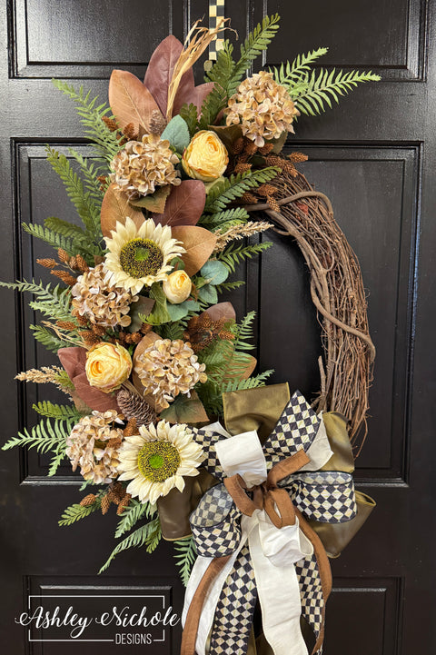 Farmhouse Harvest Charm Wreath