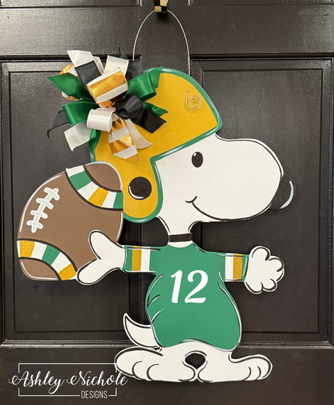 Touchdown Pup - Door Hanger (Hand Painted)