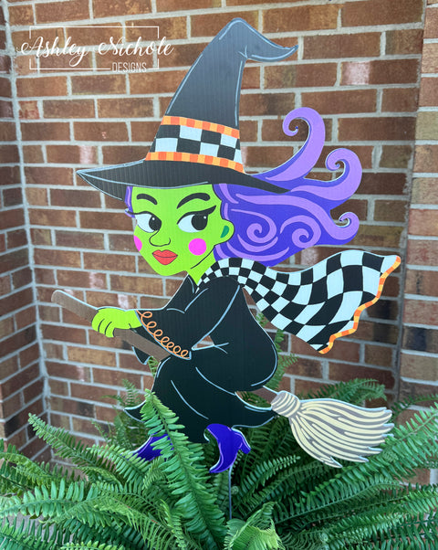 Toil & Trouble Sassy Witch - Corrugated Coroplast Yard Stake