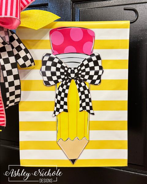 Preppy Pencil - Vinyl Garden Flag