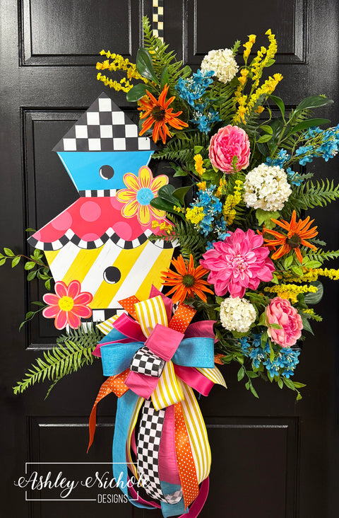 Birdhouse Condos - Bright & Colorful Wreath