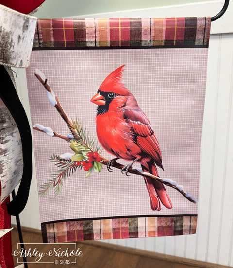 Winter Cardinal - Vinyl Garden Flag