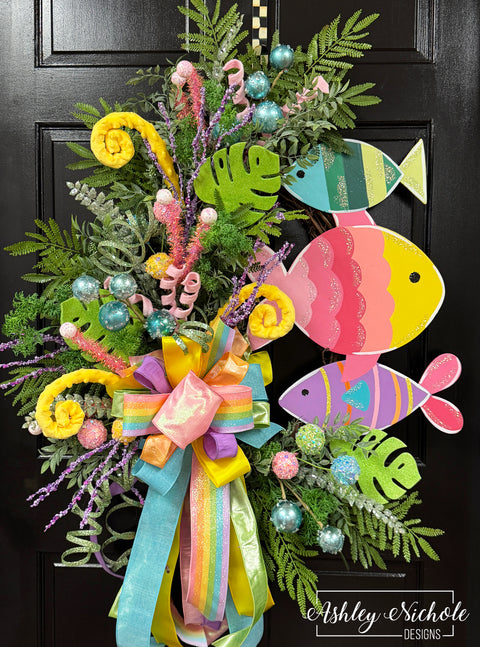 Tropical Fish Stack Wreath