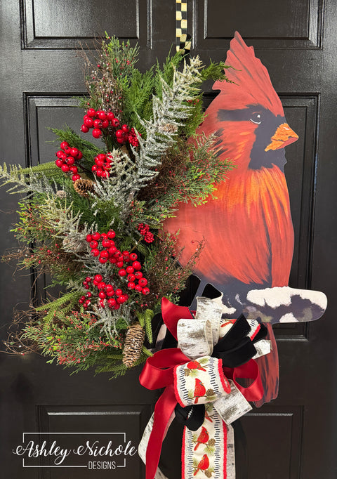 Winter Cardinal Wreath