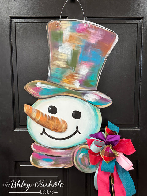 Winter Gentleman Snowman - Door Hanger (UV PRINTED Only)