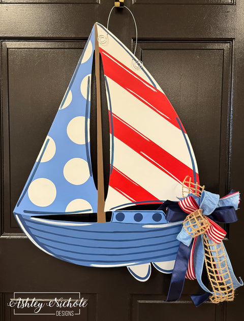 Nautical Sailboat - Door Hanger