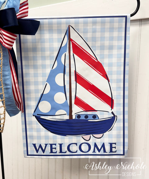 Nautical Sailboat - Vinyl Garden Flag