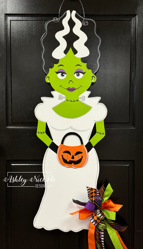 Bride of Frankenstein - Oversized - Halloween Door Hanger