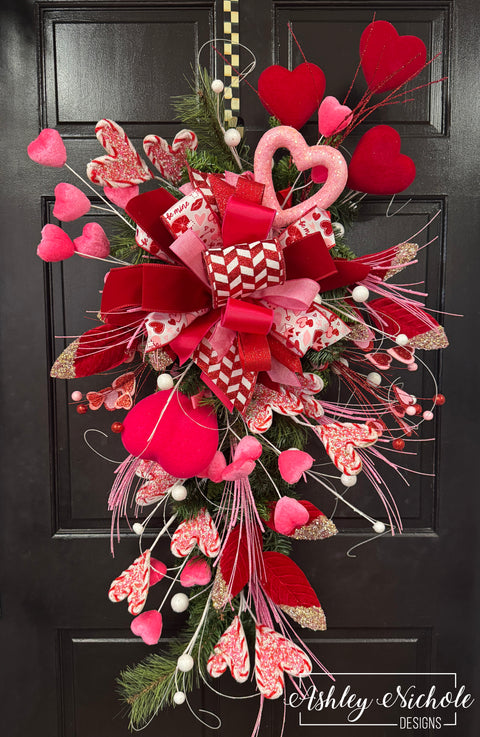 I'm Hearts Over You Valentines Teardrop Swag