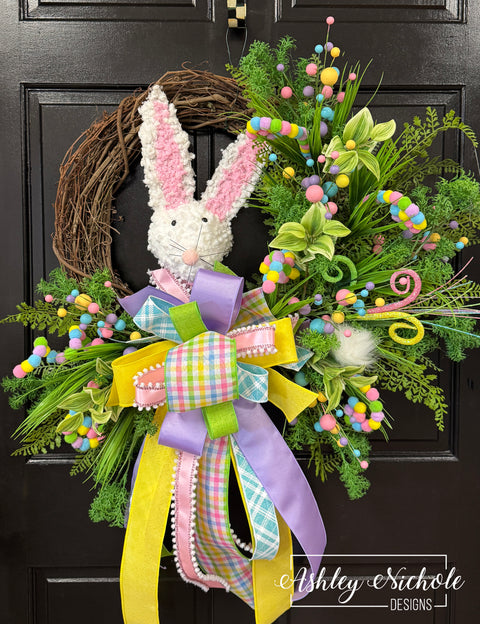 Fluffy Bunny Easter Wreath