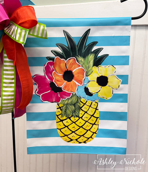 Tropical Pineapple - Vinyl Garden Flag