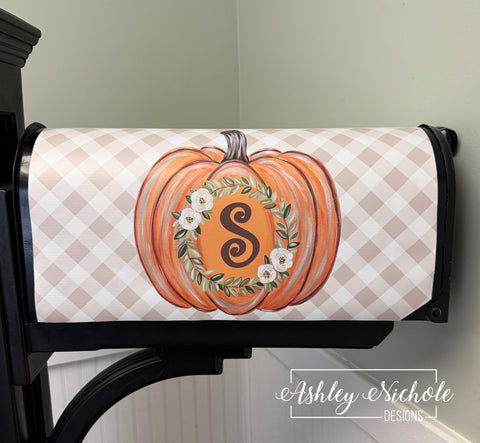 Laurel Pumpkin - Magnetic Vinyl Mailbox Cover