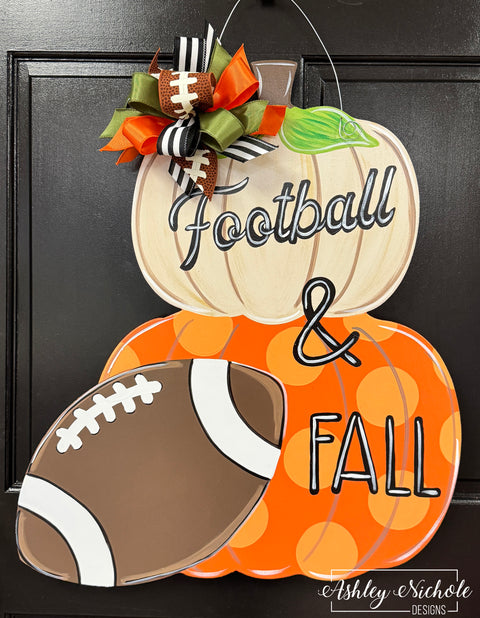 Football & Fall Door Hanger (Hand-Painted)