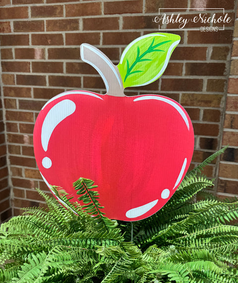 Teacher's Back to School Apple - Corrugated Coroplast Yard Stake
