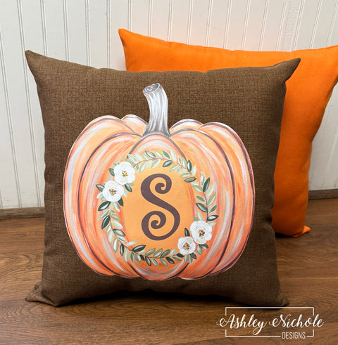 Custom Pillow - Laurel Pumpkin - Outdoor Fabric