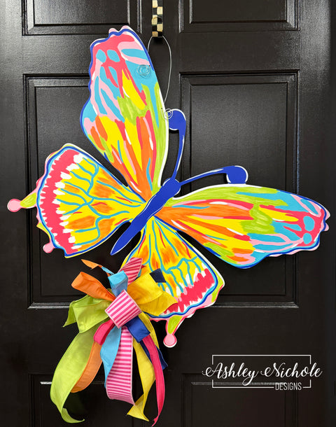 Abstract Colorful Butterfly Door Hanger (UV PRINTED Only)