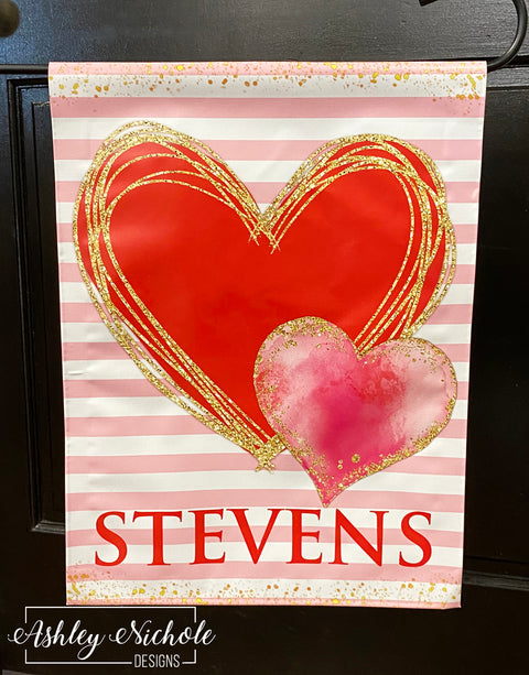Glitter Heart - Vinyl Garden Flag