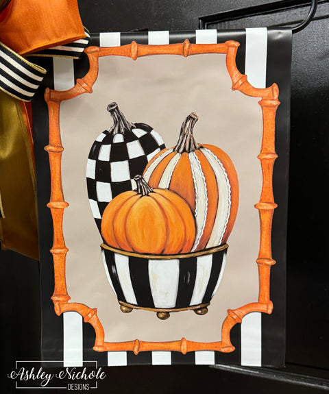 Elegant Pumpkin Planter - Vinyl Garden Flag