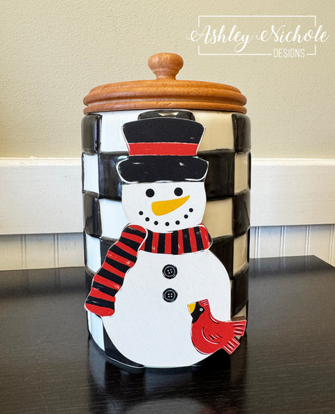 Snowman and Cardinal - Christmas Mini Piece (Magnet/Velcro)
