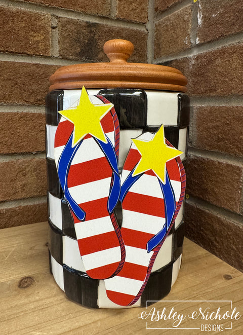 Patriotic Fun Flip Flops - Mini Piece (Magnet/Velcro)