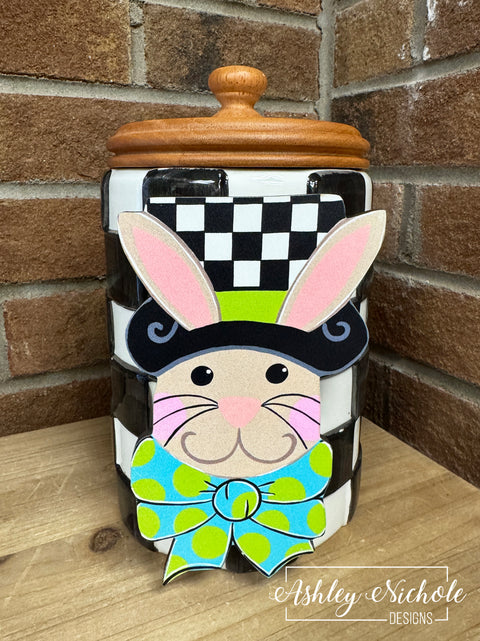 Bunny - Checkered Top Hat - Mini Piece (Magnet/Velcro)