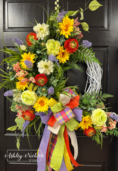 Joyful Flower Garden Wreath