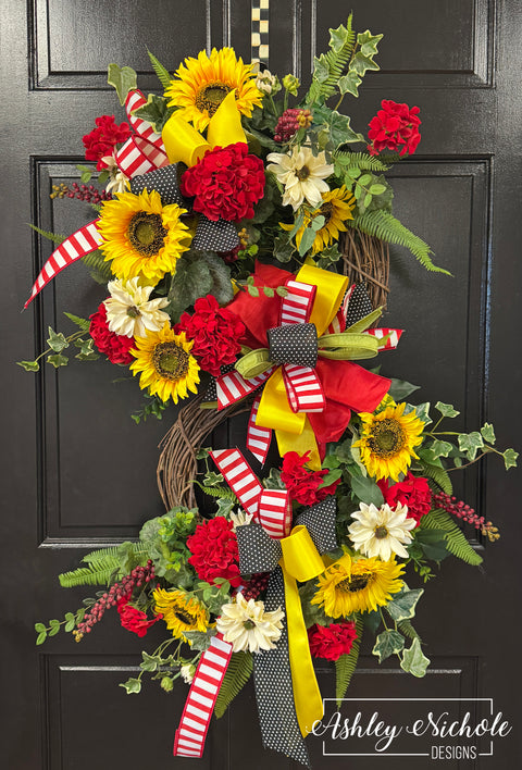 "S" is for Sunflowers Double Wreath