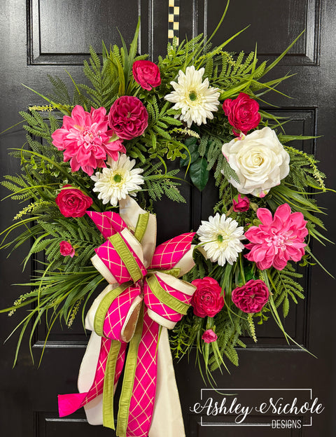 Pink Passion Floral Wreath