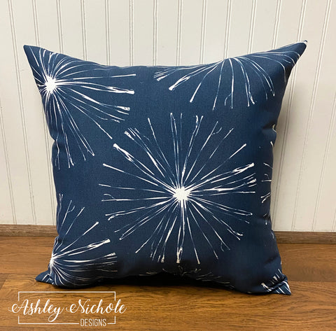Outdoor Pillow - Starburst Navy Blue
