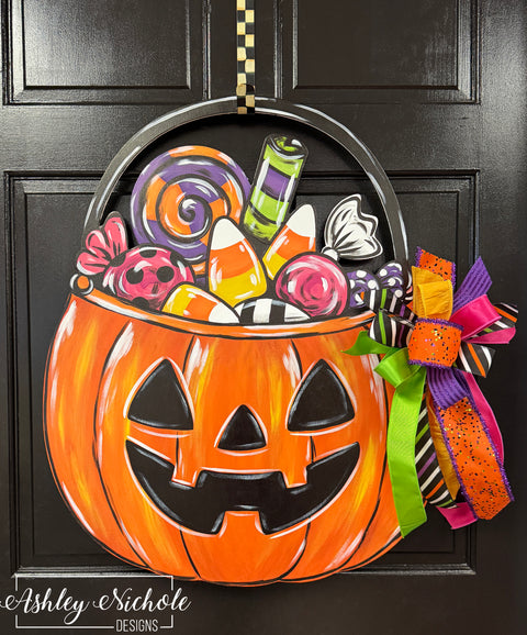 Sweet & Spooky Candy Bucket Door Hanger (UV Printed)
