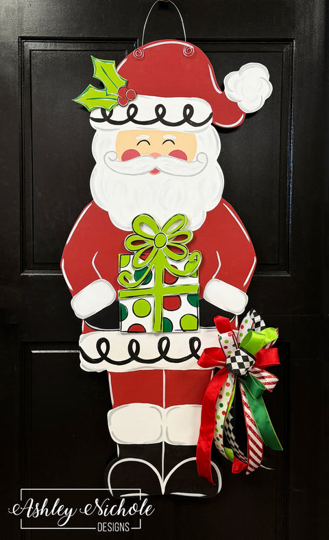 Santa Claus - Door Hanger - OVERSIZED - (Hand Painted)
