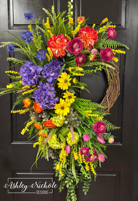 Spring Botanical Blooms Wreath