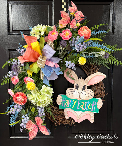 Sweet Cheeks Easter Bunny Wreath