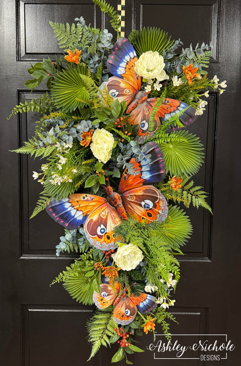 Butterflies in the Islands Teardrop Swag