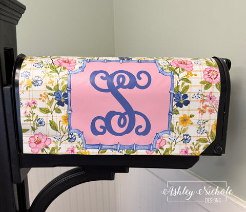 Garden Trellis Initial - Magnetic Vinyl Mailbox Cover