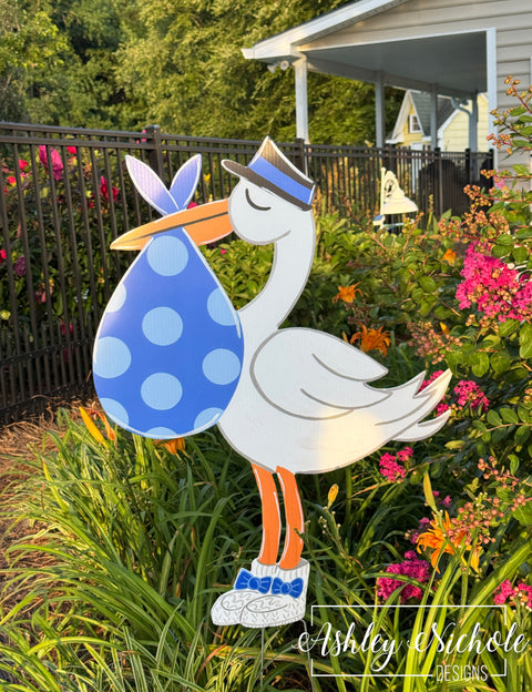 Special Delivery Stork - Boy - Corrugated Coroplast Yard Stake