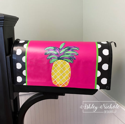 Pina Colada Pineapple - Magnetic Vinyl Mailbox Cover