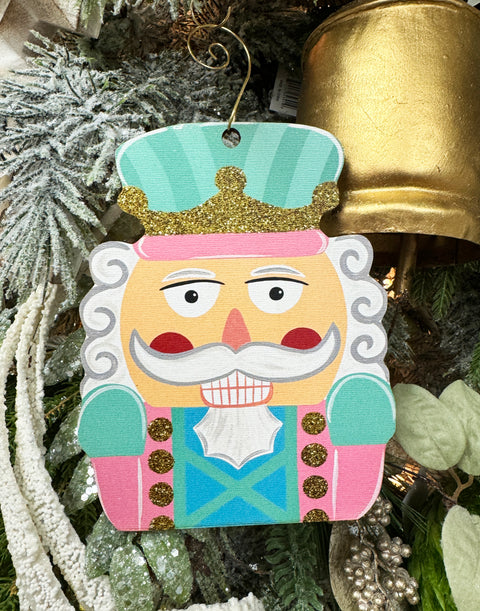 Pastels & Golds Nutcracker - Wooden Christmas Ornament