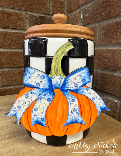 Fancy Bow - Chinoiserie - Pumpkin - Mini Piece (Magnet/Velcro)