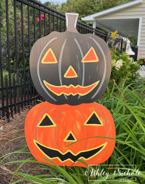 Spooky Night Jack 'O Lantern - Corrugated Coroplast Yard Stake