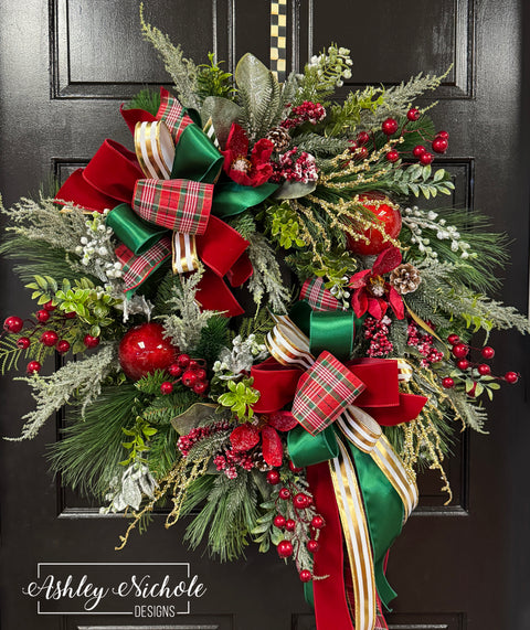 Merry Magnolia & Berries Christmas Wreath