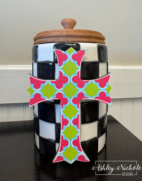 Scalloped Cross Quatrefoil - Mini Piece (Magnet/Velcro)