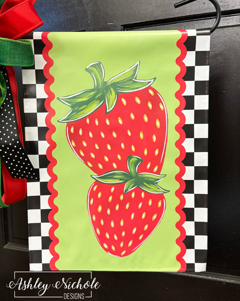 Sweet Strawberry Stack - Vinyl Garden Flag