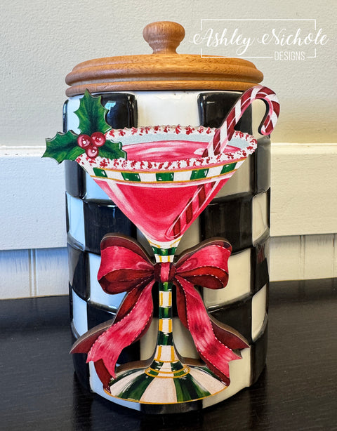 Holiday Cheer Christmas Martini - Christmas Mini Piece (Magnet/Velcro)