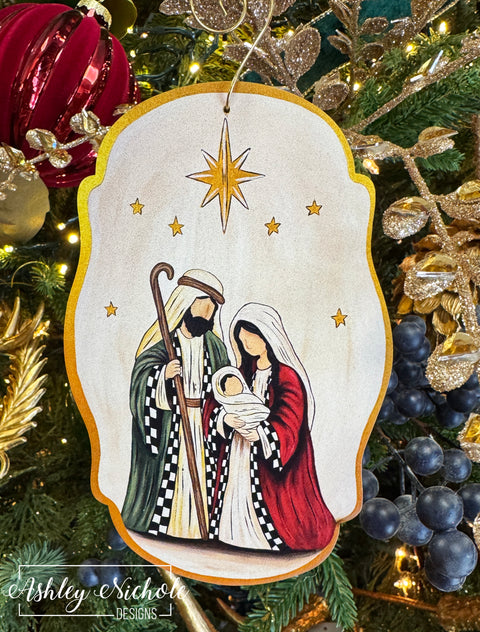 Star of Bethlehem Nativity - Wooden Christmas Ornament